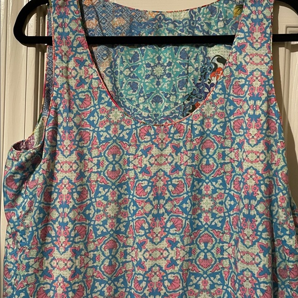 Reversible Johnny Was Multicolor Patchwork Tank Top - Picture 5 of 6